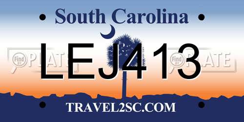 LEJ413 South Carolina License Plate