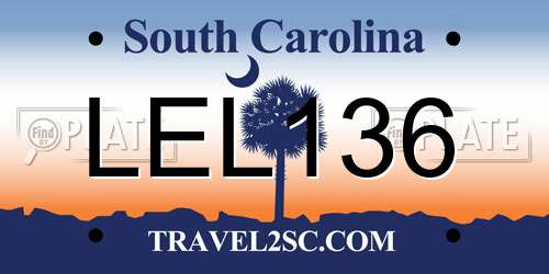 LEL136 South Carolina License Plate