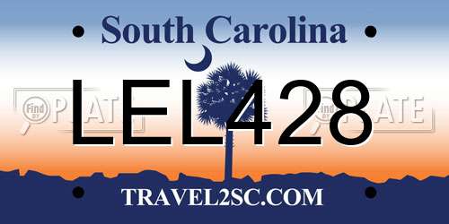LEL428 South Carolina License Plate