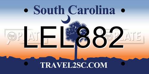 LEL882 South Carolina License Plate