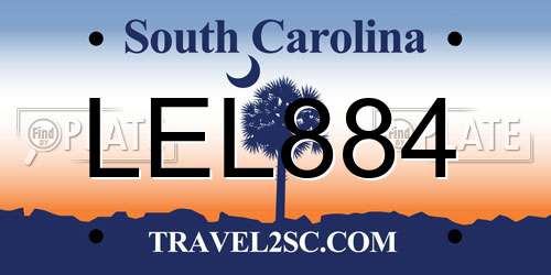 LEL884 South Carolina License Plate