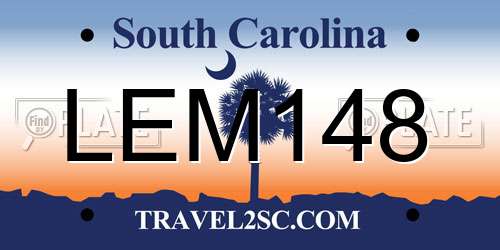 LEM148 South Carolina License Plate