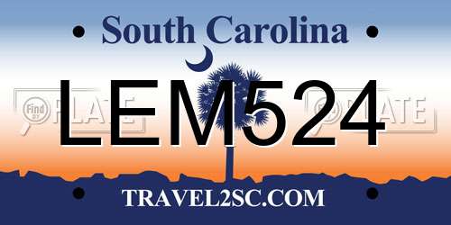 LEM524 South Carolina License Plate