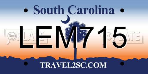 LEM715 South Carolina License Plate