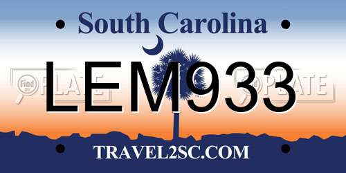 LEM933 South Carolina License Plate