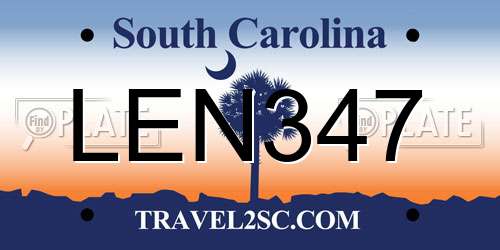 LEN347 South Carolina License Plate