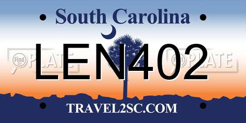 LEN402 South Carolina License Plate