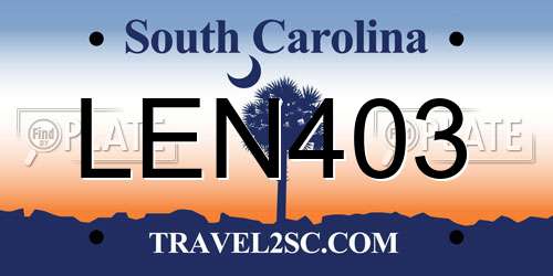 LEN403 South Carolina License Plate