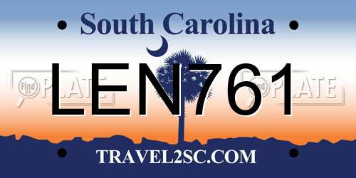 LEN761 South Carolina License Plate