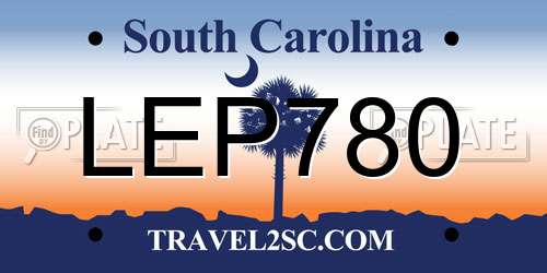 LEP780 South Carolina License Plate
