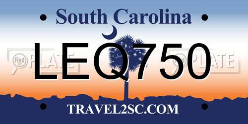 LEQ750 South Carolina License Plate