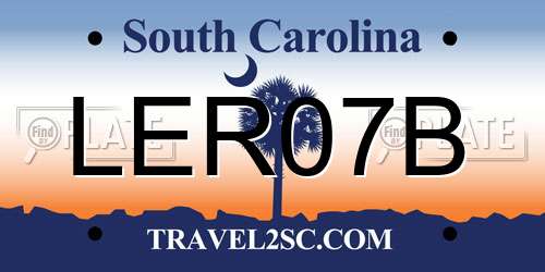 LER07B South Carolina License Plate