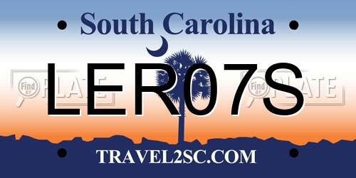 LER07S South Carolina License Plate