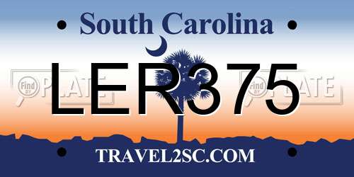 LER375 South Carolina License Plate