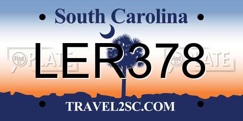 LER378 South Carolina License Plate