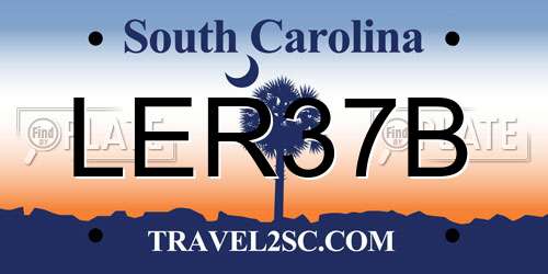 LER37B South Carolina License Plate