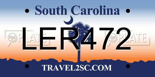 LER472 South Carolina License Plate