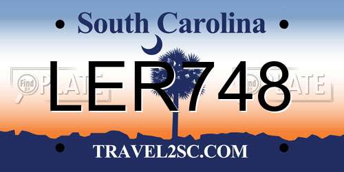 LER748 South Carolina License Plate