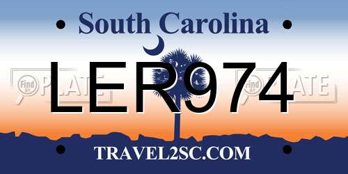 LER974 South Carolina License Plate