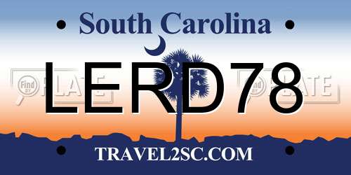 LERD78 South Carolina License Plate