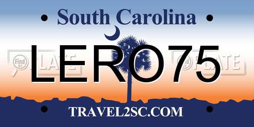 LERO75 South Carolina License Plate