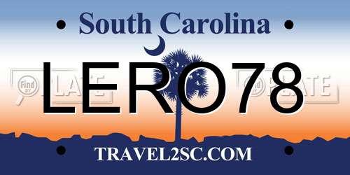 LERO78 South Carolina License Plate