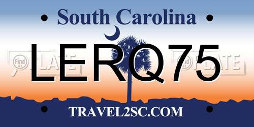 LERQ75 South Carolina License Plate