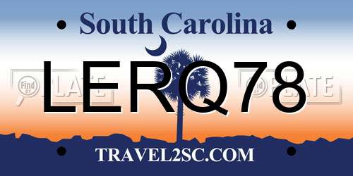 LERQ78 South Carolina License Plate