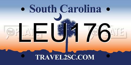LEU176 South Carolina License Plate