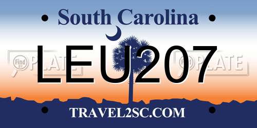 LEU207 South Carolina License Plate
