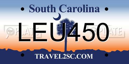 LEU450 South Carolina License Plate