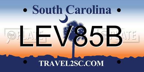 LEV85B South Carolina License Plate