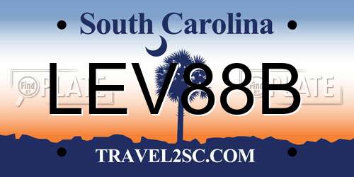 LEV88B South Carolina License Plate