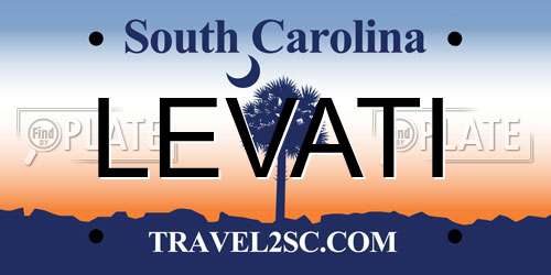 LEVATI South Carolina License Plate
