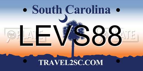 LEVS88 South Carolina License Plate