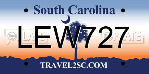 LEW727 South Carolina License Plate
