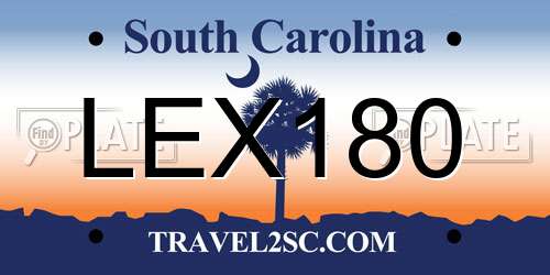 LEX180 South Carolina License Plate