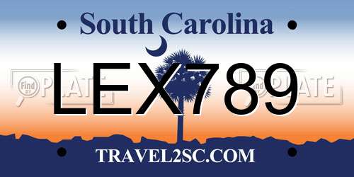 LEX789 South Carolina License Plate