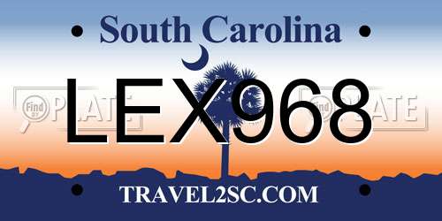 LEX968 South Carolina License Plate