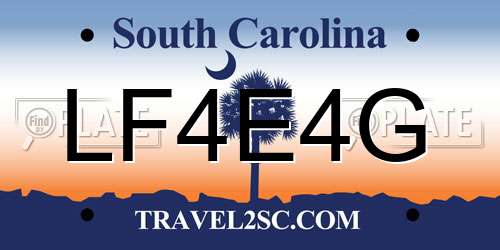LF4E4G South Carolina License Plate