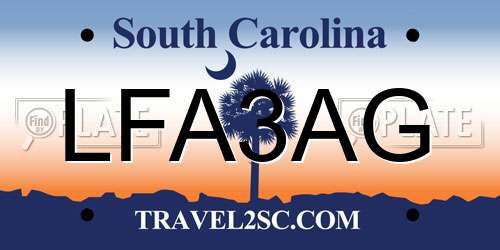 LFA3AG South Carolina License Plate