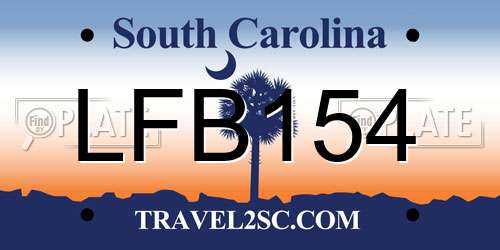 LFB154 South Carolina License Plate