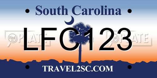 LFC123 South Carolina License Plate