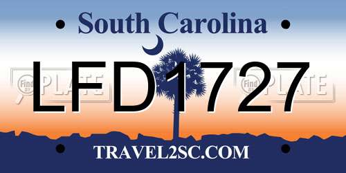 LFD1727 South Carolina License Plate