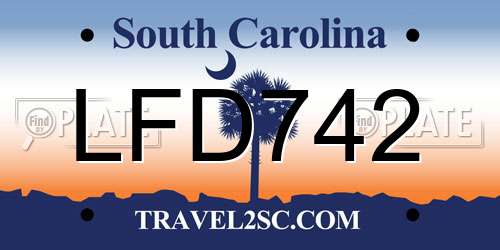 LFD742 South Carolina License Plate