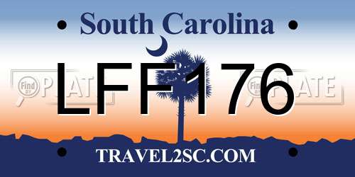LFF176 South Carolina License Plate