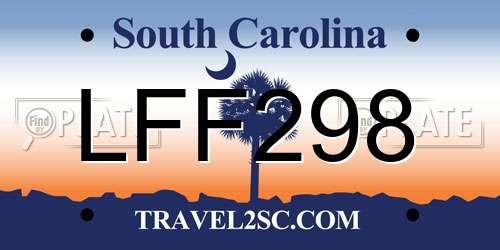 LFF298 South Carolina License Plate