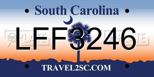 LFF3246 South Carolina License Plate