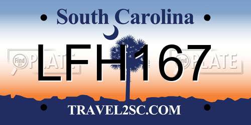LFH167 South Carolina License Plate