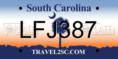 LFJ387 South Carolina License Plate